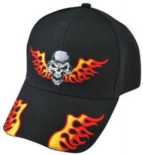 Zan Headgear 3 D Embroidered Black Cap, Helmet Skull CPA139 Clothing
