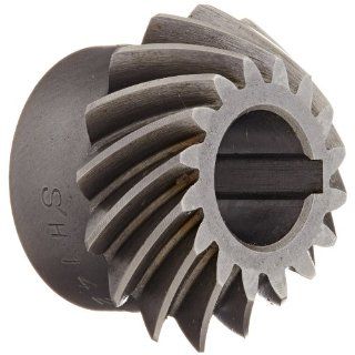 Boston Gear SH142 1P Spiral Bevel Pinion Gear, 21 Ratio, 0.500" Bore, 14 Pitch, 16 Teeth, 35 Degree Spiral Angle, Keyway, Steel with Case Hardened Teeth