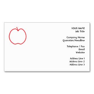 Red Apple Outline, on white background. Business Card Templates