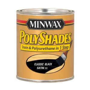 Minwax 8 oz. PolyShades Classic Black Satin Stain and Polyurethane in 1 Step 213954444