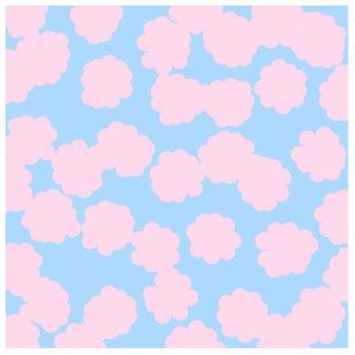 Blue Sky with Pink Clouds Pattern. Cut Outs