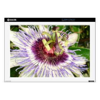 Passiflora Close Up With Garden Background Skins For 17" Laptops
