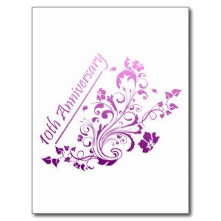 Floral Art 10th Anniversary Gifts Postcards