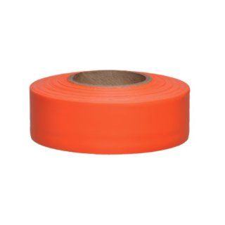 Presco TFOG 658 150' Length x 1 3/16" Width, PVC Film, Taffeta Orange Glo Solid Color Roll Flagging (Pack of 144) Safety Tape