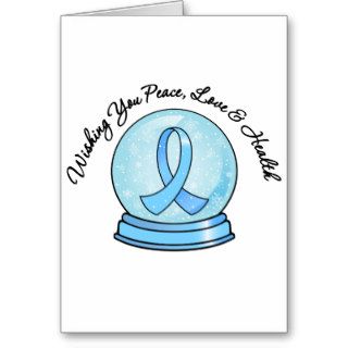 Prostate Cancer Ribbon Merry Christmas Snowglobe Cards