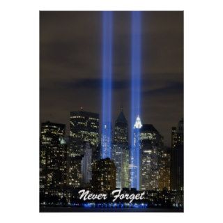 Never Forget Twin Towers Remembrance Day Poster