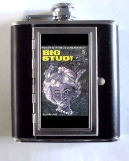 Big Stud Lesbian Nympho Pulp Whiskey and Beverage Flask, ID Holder, Cigarette Case Holds 5oz Great for the Sports Stadium Kitchen & Dining
