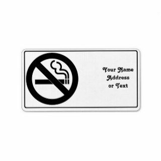 No Smoking Symbol Custom Address Label