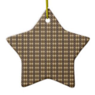 Classic Geometric Pattern Brown Star Ornament