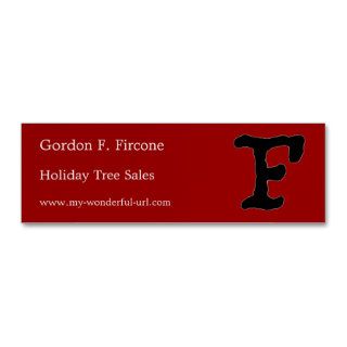 Artistic Letter "F" Hand Lettered Style Initial Business Card Template