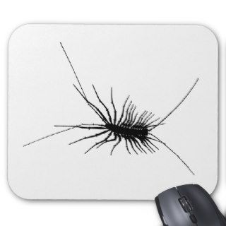 House Centipede Black Scary Bug Insect Gross Large Mouse Pad