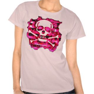 Emo Pink Skull & Bones T shirts