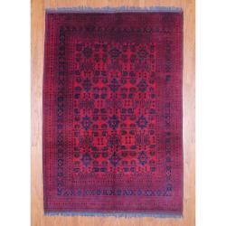 Afghan Hand knotted Khal Mohammadi Red/ Black Wool Rug (6'8 x 9'5) 5x8   6x9 Rugs