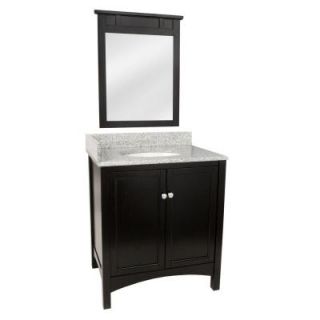 Foremost Haven 31 in. Vanity in Espresso with Granite Vanity Top in Rushmore Grey and 25 in. Mirror TREA3022COMBO1