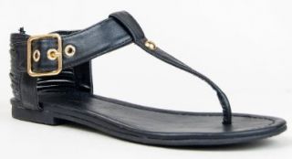 City Classified YOANA / Qupid AGENCY 148 T Strap Sandal Flat Shoes