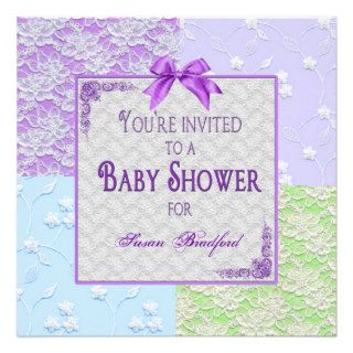 Baby Shower Invitation   Lace  