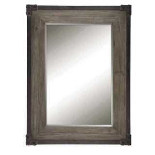 Home Decorators Collection Fadia 40 in. H x 30 in. W Rectangular Framed Wall Mirror in Woodtone 1176910820