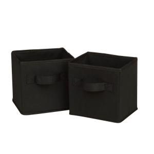 Honey Can Do 4.9 qt. Mini Non Woven Foldable Cube Bin Black (6 Pack) SFTZ02084