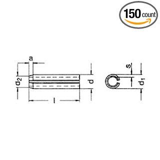 (150pcs) Metric DIN 1481 M5X60 Spring Tension Pin Steel   Heat Treated 42 to 52 HRC Ships Free in USA