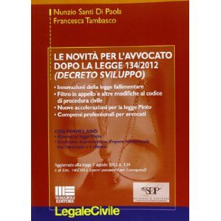 Le novit per l'avvocato dopo la legge 134/2012 (decreto Sviluppo) Francesca Tambasco Nunzio Santi Di Paola 9788838776168 Books