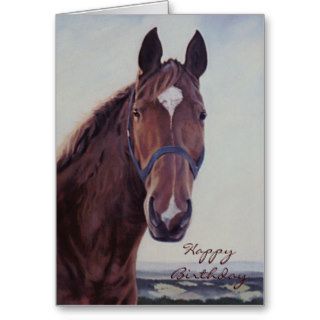 Chestnut Horse with White Star Greeting Cards
