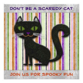 Don't Be Scared Halloween Cat Decorative Design Personalized Announcements