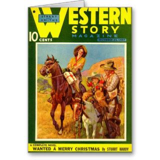Western Story 1937 Christmas magazine cover Card