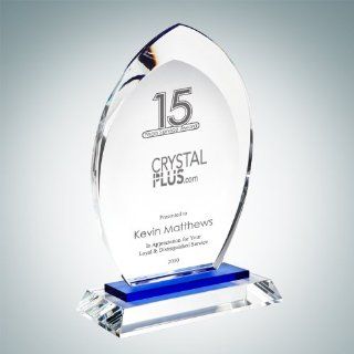 Personalized Blue Flare Crystal Award Health & Personal Care