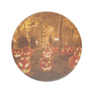 Happy Halloween Jack O Lanterns Drink Coasters