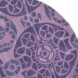 Handmade Chatham Treasures Purple New Zealand Wool Rug (7' Round) Safavieh Round/Oval/Square