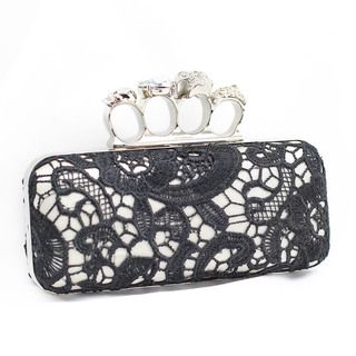 Trend Essentials McQueen Laced Knuckle Ring Box Clutches & Evening Bags