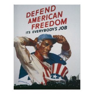 Uncle Sam Freedom World War Two Art Posters