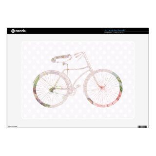 Girly Floral Bicycle 15" Laptop Skins