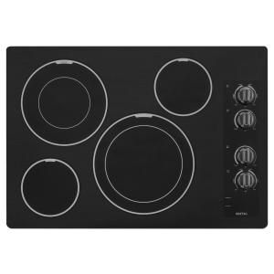 Maytag 30 in. Ceramic Glass Electric Cooktop in Black with 4 Elements including Dual Choice Elements MEC9530BB