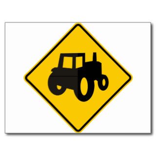 Farm Machinery Traffic Highway Sign Postcards
