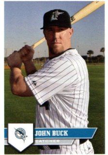 2011 Topps Major League Baseball Sticker #158 John Buck Florida Marlins In Protective TopLoad Holder Sports Collectibles