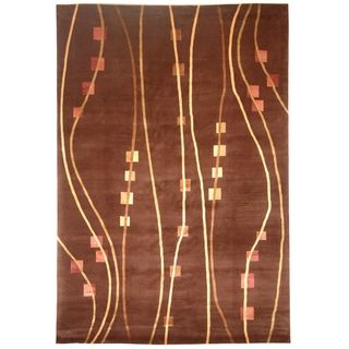 Safavieh Hand knotted Tibetan Chocolate Wool/ Silk Rug (9' x 12') Safavieh 7x9   10x14 Rugs