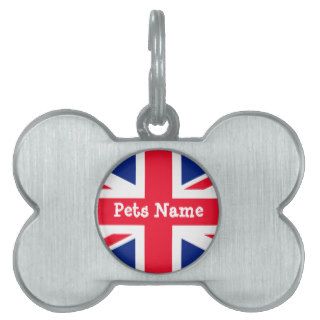Union Jack British Flag UK ID Name Pet Name Tags