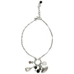 Silver Black Onyx/ Glass/ Pearl Bracelet (Thailand) Bracelets