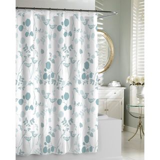 Floral Garden Spa Blue Shower Curtain Shower Curtains