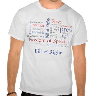 Bill of Rights   First Amendment Word Cloud T Shirt