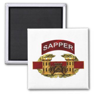 Sapper Tab w/ Combat Engineer Badge Fridge Magnet