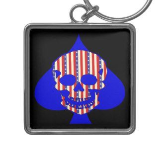 Patriot Skull Keychains