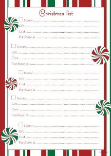 CR Gibson Christmas Gift Giving Planner, Christmas Candy   75 Sheet Pad  Drawing Pads And Books 