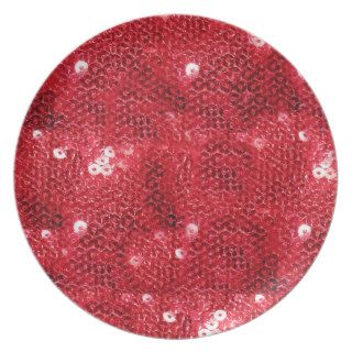 Red Sequin Image  Background Dinner Plates
