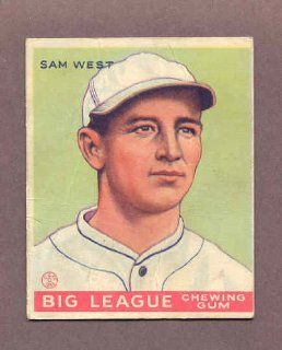 1933 Goudey #166 Sam West Browns Good Pencil Back 180884 Kit Young Cards Sports Collectibles