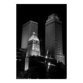 Tulsa After Dark black and white, 2010 Poster