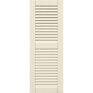 Winworks Wood Composite 15 in. x 42 in. Louvered Shutters Pair #651 Primed/Paintable 41542651