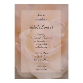 Pink Rose Sweet 16 Birthday Party Invitation