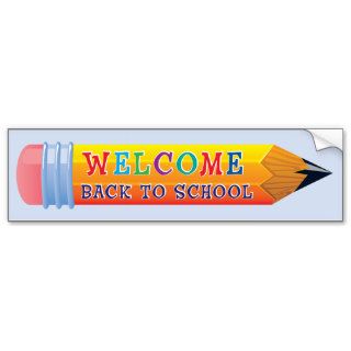 Pencil   Welcome Back to School Wall Stickers Bumper Stickers
